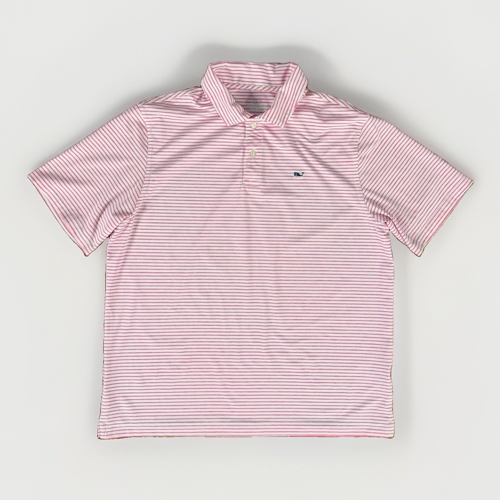 Vineyard Vines Men's Bradley Performance Stripe Sankaty Whale Polo Shirt XL